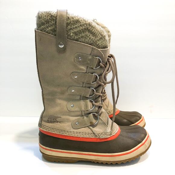 Sorel Joan of Arctic II Fossil Taupe Beige Knit Boots - Picture 7 of 7